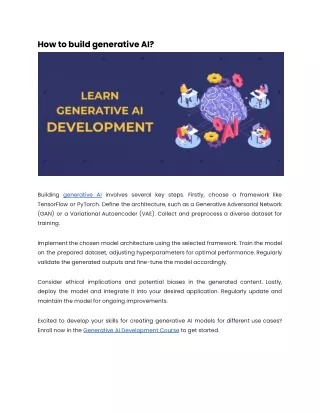 how to build generative ai