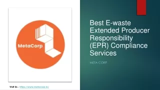 Best E-waste Extended Producer Responsibility (EPR) Compliance Services - Meta C