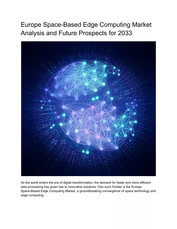 europe space based edge computing market analysis