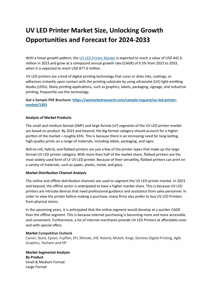 uv led printer market size unlocking growth