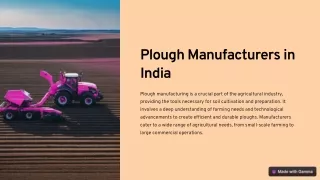 Plough Manufacturers in India