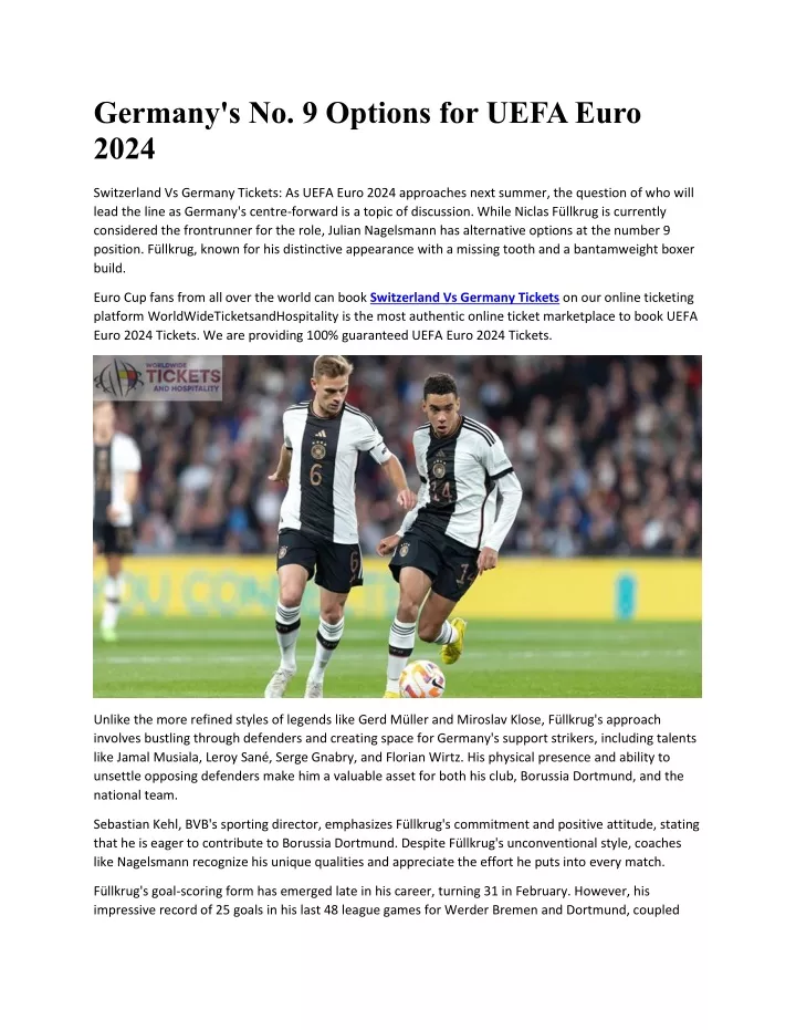 germany s no 9 options for uefa euro 2024