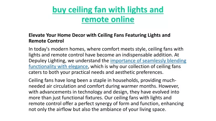 buy ceiling fan with lights and remote online