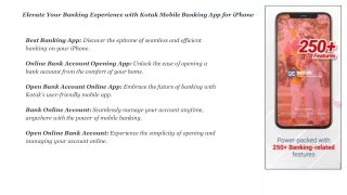 Kotak Mobile Banking App for iPhone