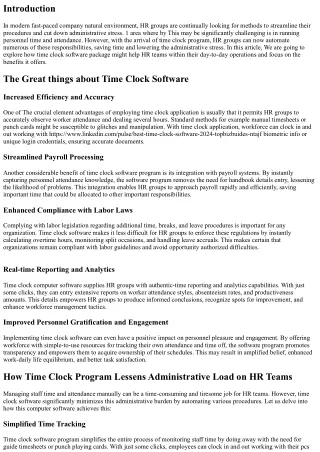 How Time Clock Software package Reduces Administrative Burden on HR Teams