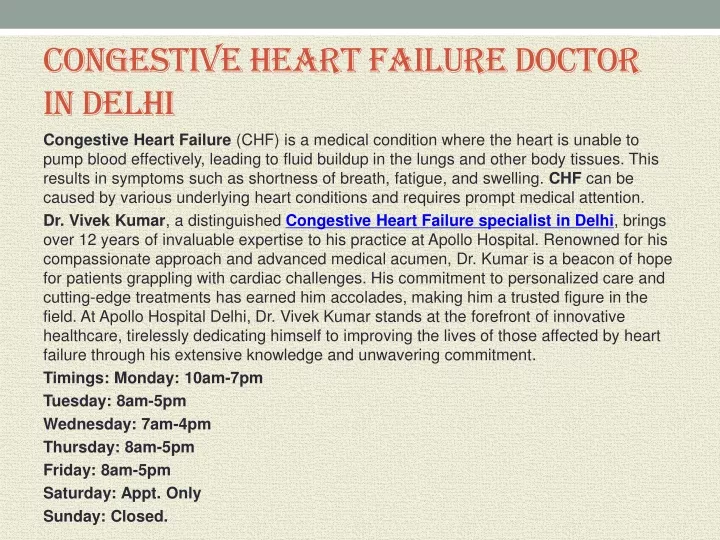 congestive heart failure doctor in delhi
