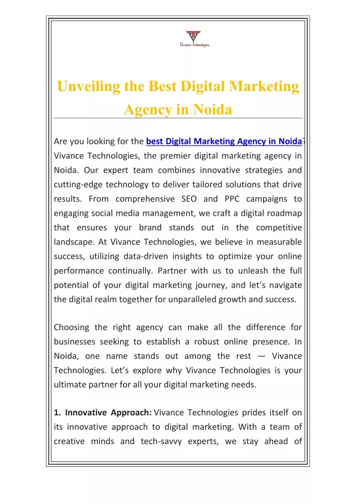 unveiling the best digital marketing agency