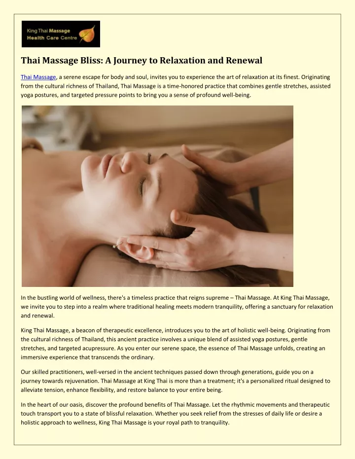 thai massage bliss a journey to relaxation