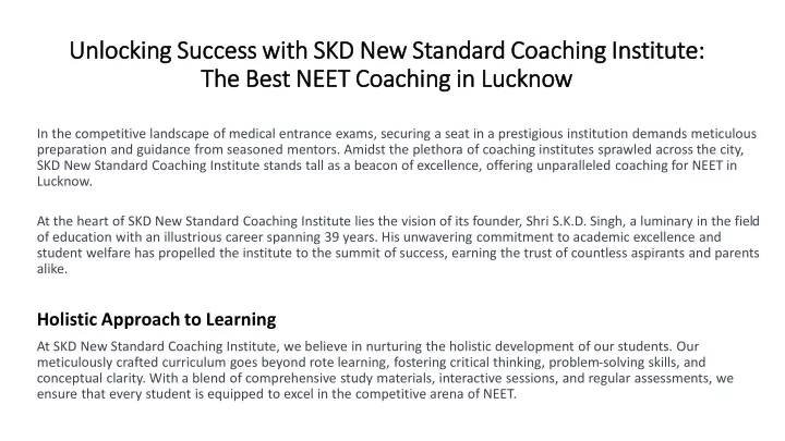unlocking success with skd new standard coaching