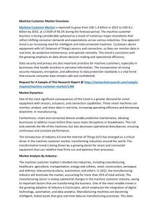 machine customer market overview