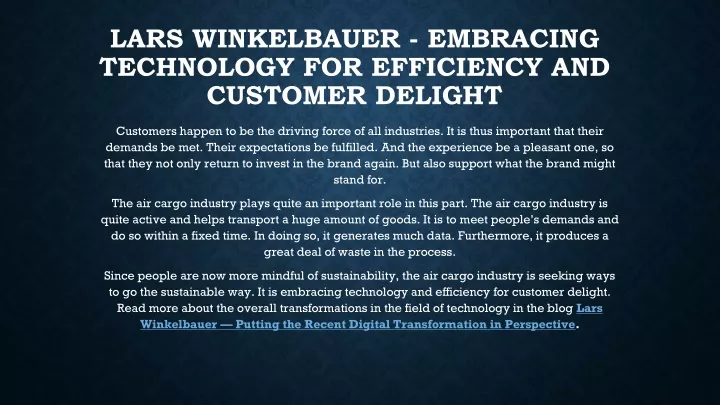lars winkelbauer embracing technology for efficiency and customer delight