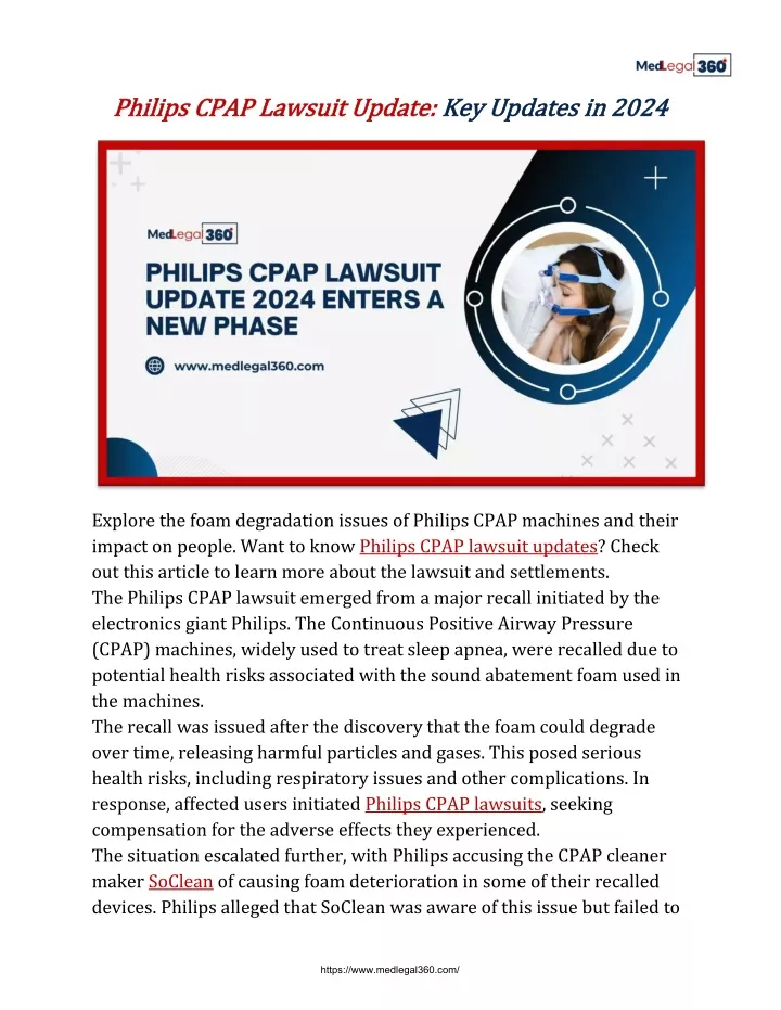 PPT Philips CPAP Lawsuit Update Key Updates in 2024 PowerPoint