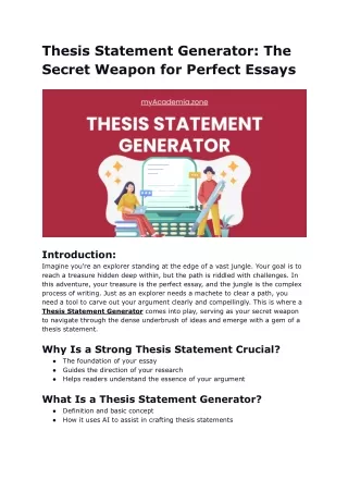 Thesis statement generator