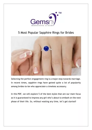 Best Sapphire Rings for Brides