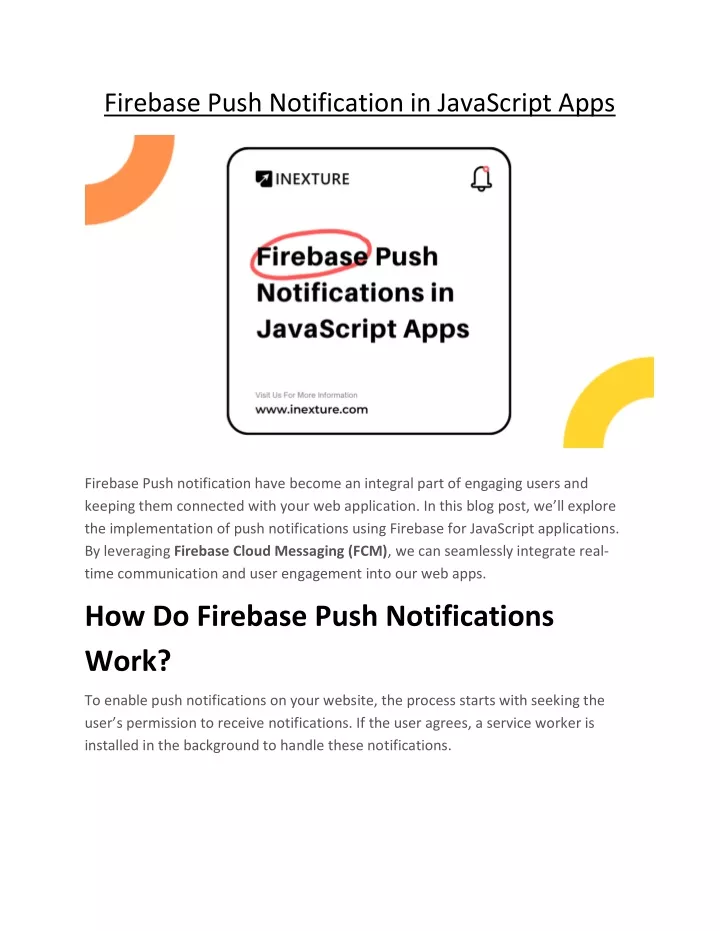 firebase push notification in javascript apps