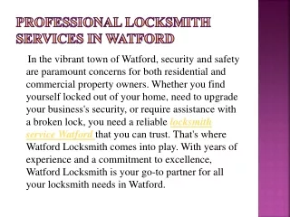 How to find Locksmith Services Watford