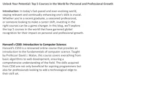 unlock your potential top 5 courses in the world