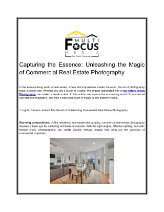 Capturing the Essence: Unleashing the Magic of Commercial Real Estate Photograph