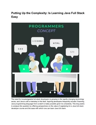 putting up the complexity is learning java full