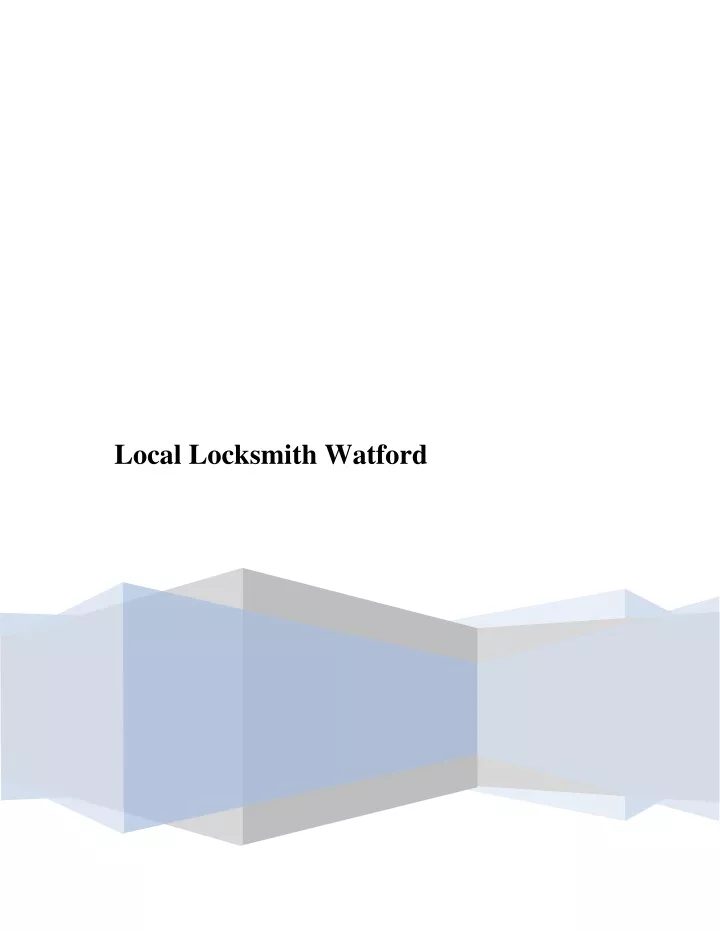 local locksmith watford