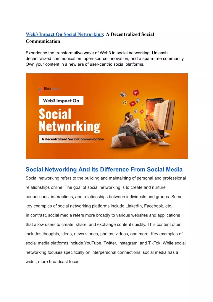 web3 impact on social networking a decentralized