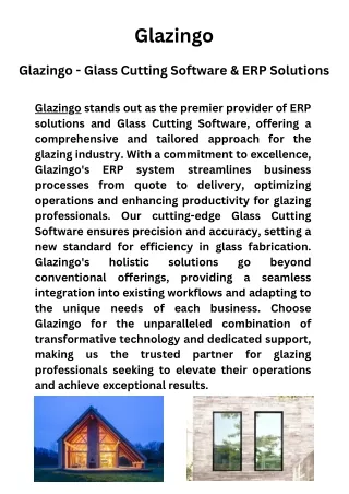 Glazingo - Glass Cutting Software & ERP Solutions