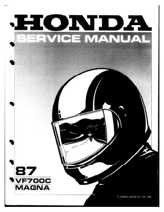 1987 Honda VF700C Magna Service Repair Manual