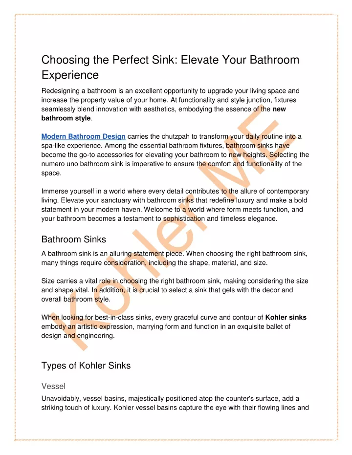 choosing the perfect sink elevate your bathroom