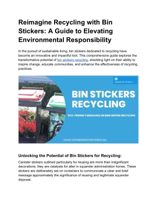 Bin stickers recycling