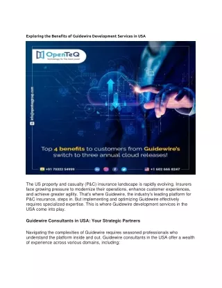exploring the benefits of guidewire development