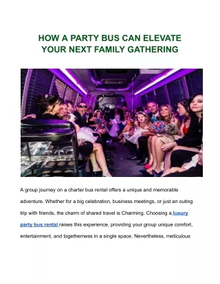 HOW A PARTY BUS CAN ELEVATE YOUR NEXT FAMILY GATHERING