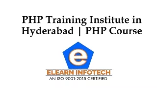 PHP Training Institute in Hyderabad  PHP Course