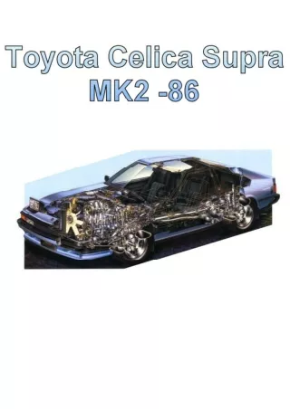 1987 Toyota Supra Service Repair Manual