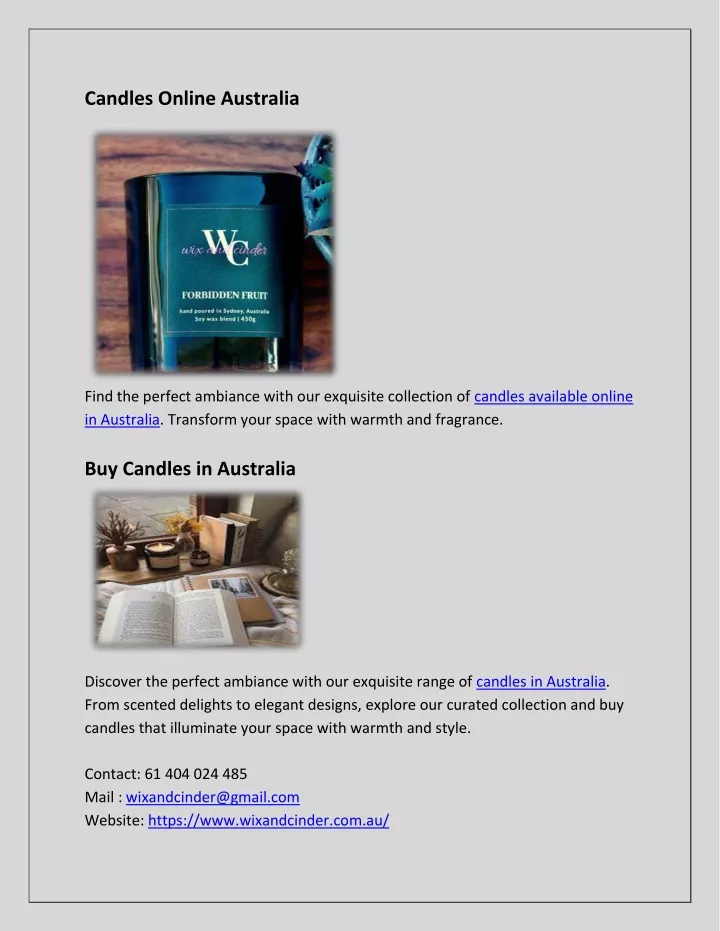 candles online australia