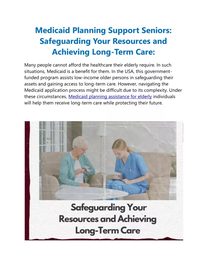 medicaid planning support seniors safeguarding