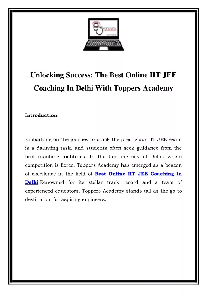 unlocking success the best online iit jee