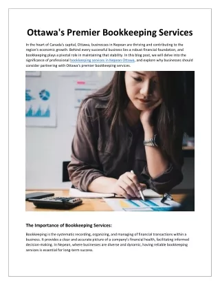 Ottawa's Premier Bookkeeping Services