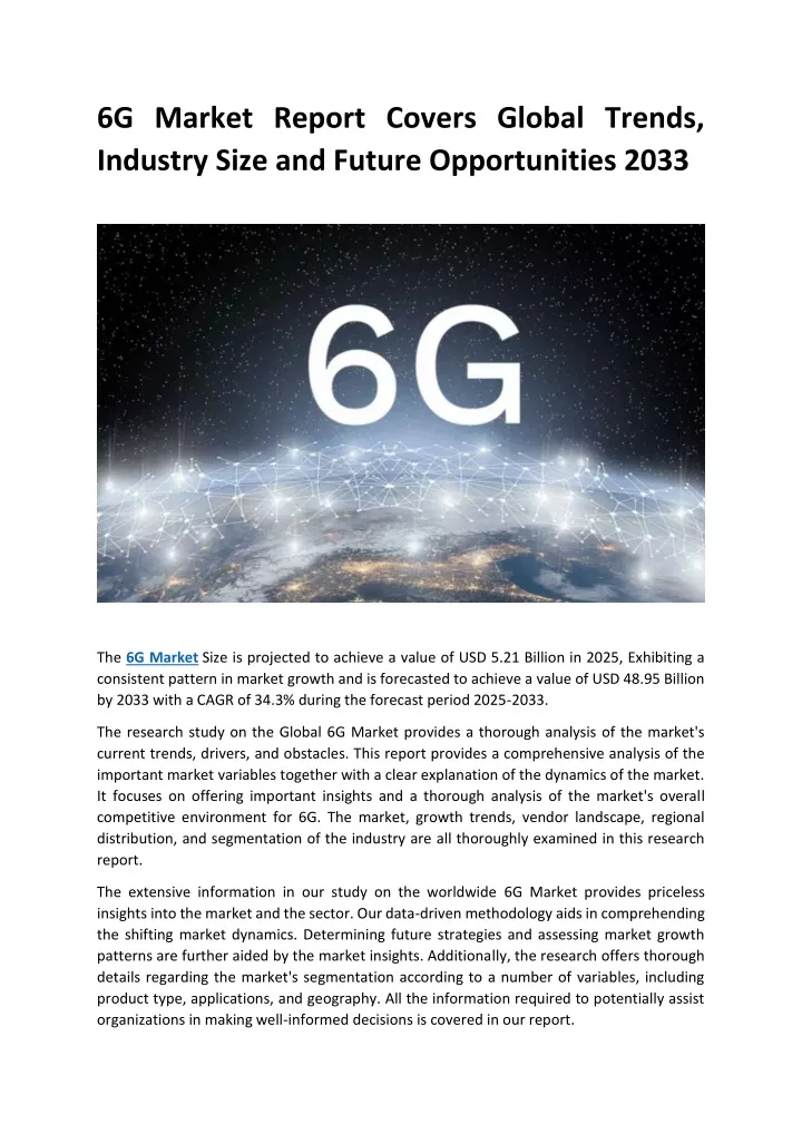 6g market report covers global trends industry