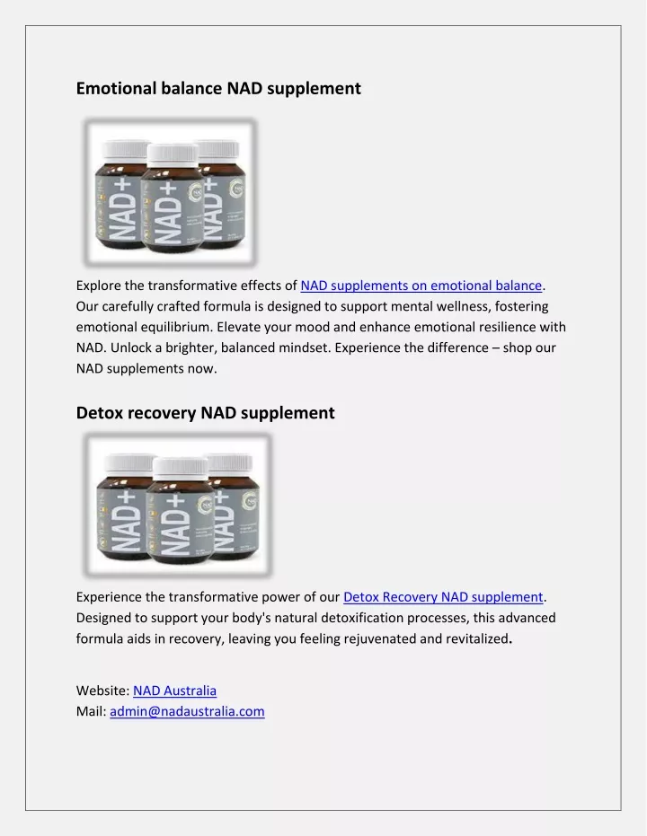 emotional balance nad supplement