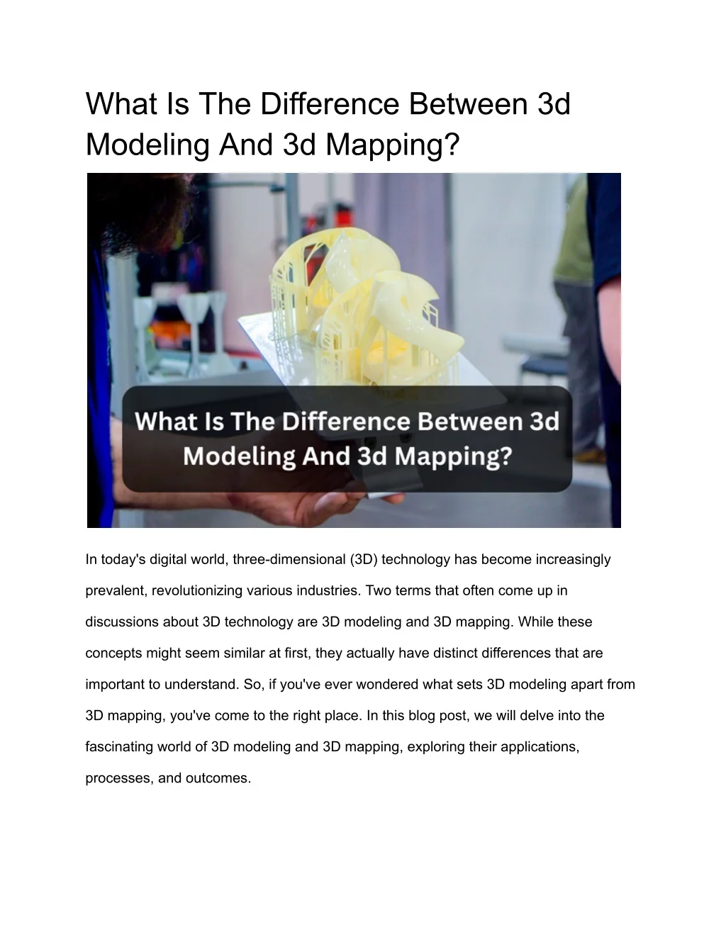 PPT - What Is The Difference Between 3d Modeling And 3d Mapping ...