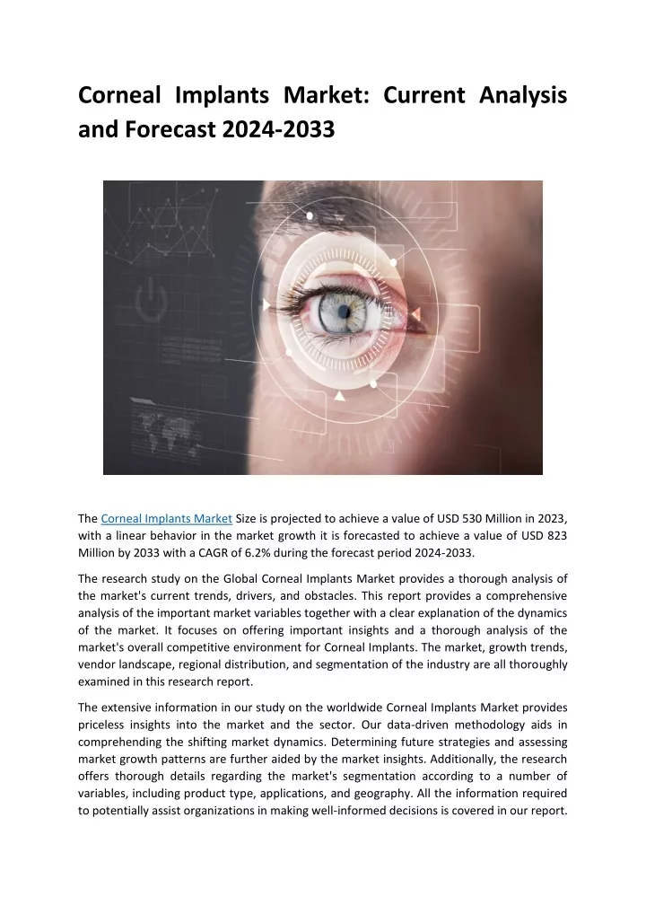 corneal implants market current analysis