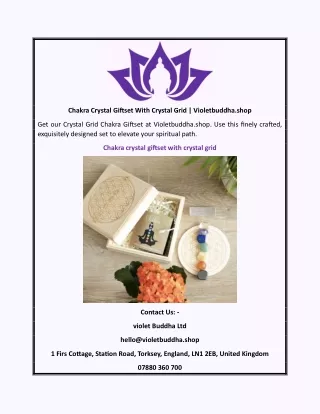 Chakra Crystal Giftset With Crystal Grid | Violetbuddha.shop