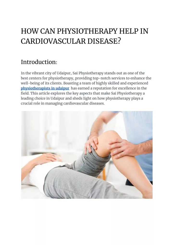 how can physiotherapy help in cardiovascular