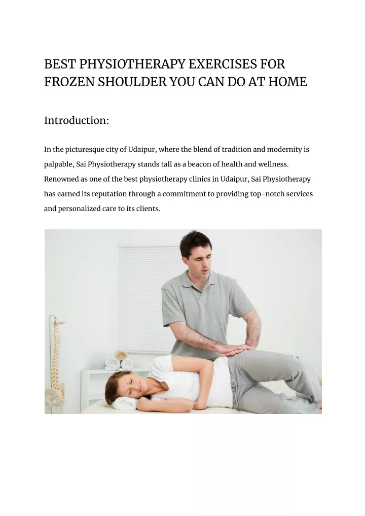 best physiotherapy exercises for frozen shoulder