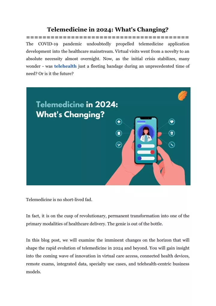 telemedicine in 2024 what s changing the covid