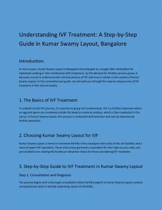 Understanding IVF Treatment
