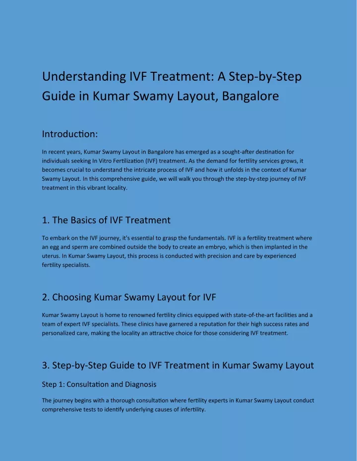 understanding ivf treatment a step by step guide