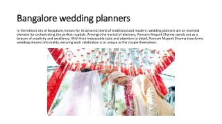 Bangalore wedding planners