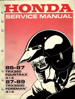 1988 Honda TRX350D Foreman 4x4 Service Repair Manual