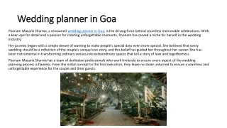 wedding planner in Goa